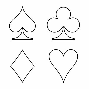 Card suit icons set