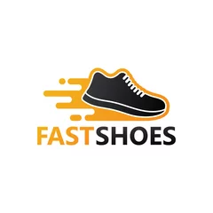Fotobehang Fast Shoes Logo Template Design © alimmus