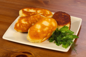 Homemade Pie with meat and onion