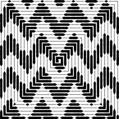 Zigzag pattern. Not seamless Black and white vector illustration.