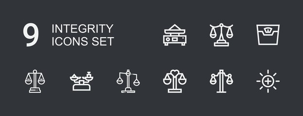 Editable 9 integrity icons for web and mobile