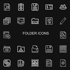 Editable 22 folder icons for web and mobile