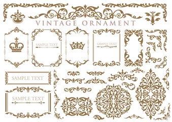 Tapeten vintage ornament set. floral frames and borders. © sakedon