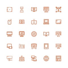 Editable 25 monitor icons for web and mobile
