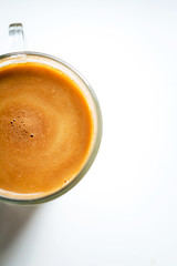 cup of tea with lemon on white background