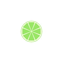 This is citrus fruit. Lime on white background.