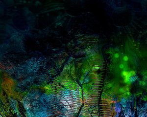Abstract textured digital art with underwater theme