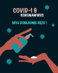 Coronawirus Myj ręce - obrazy, fototapety, plakaty