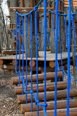Empty Playground for climbing in the Park in the spring.