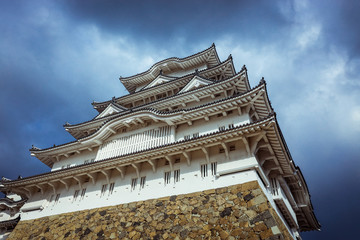 Obraz premium Himeji castle View under Blue Sky, Japan