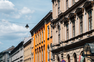 Buda district medieval old houses in Budapest, Hungary