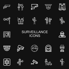 Editable 22 surveillance icons for web and mobile