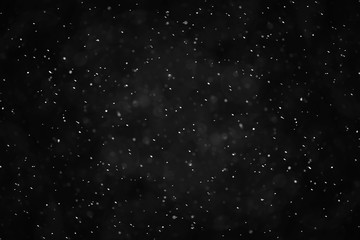 snow black background abstract texture, snowflakes falling in the sky overlay