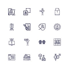 Editable 16 typography icons for web and mobile