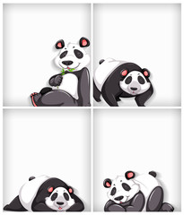 Background template design with plain color and cute panda