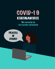 Koronawirus Praca zdalna  - obrazy, fototapety, plakaty