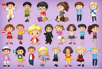 Large set of children doing different activities