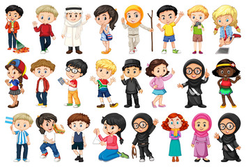 Large set of children doing different activities