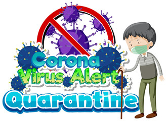 Poster design for coronavirus theme with old man being sick
