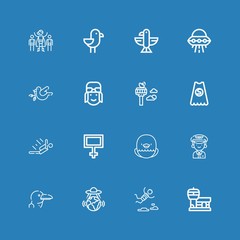 Editable 16 flying icons for web and mobile