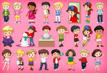 Large set of children doing different activities