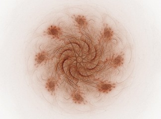 Abstract fractal background - computer-generated image. Digital art. Converging toward the center of the circles.