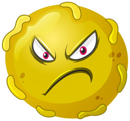 Close up virus cell on white background