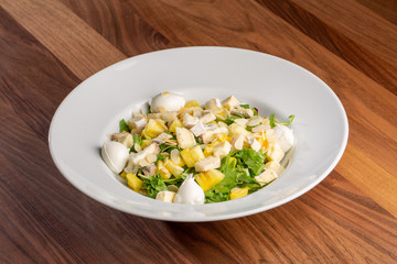 details of tasty pineapple salad with cheese
