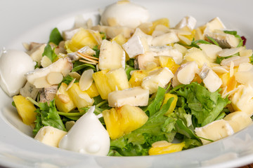details of tasty pineapple salad with cheese