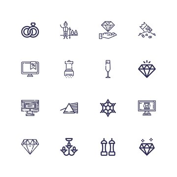 Editable 16 crystal icons for web and mobile