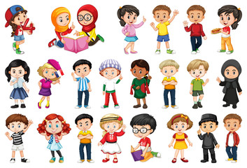 Large set of children doing different activities