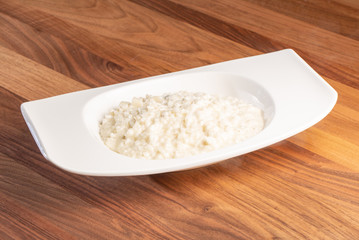 details of tasty risotto with cheese