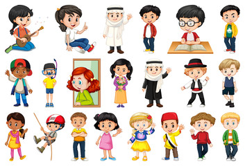 Large set of children doing different activities