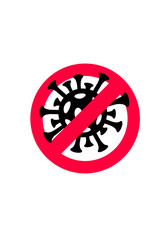 Lockdown Pandemic Covid-19. Stop Coronavirus outbreak. Bacteria microbe danger and public health risk. Pandemic medical concept.Sign antivirus, protection against infection, health safety