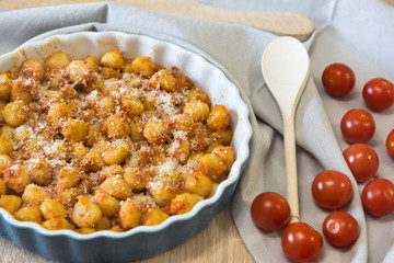 potato gnocchi with tomato pesto