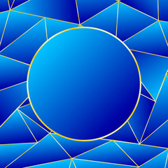 Blue abstract low poly background. Vector stock  illustration for poster or banner