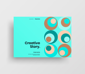 Creative business presentation vector A4 horizontal orientation front page mock up. Modern corporate report cover abstract geometric illustration design layout. Company identity brochure template.