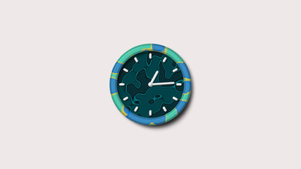 Analog clock icon on white background,3d analog clock,clock icon,blue clock