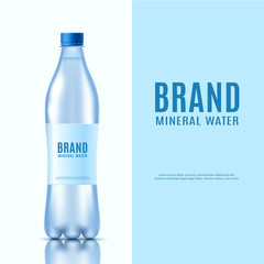 Mineral water advertising banner template realistic vector illustration isolated.