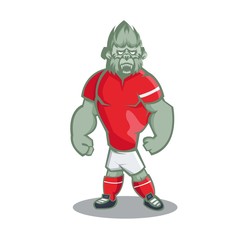 Monkey cartoon mascot design illustration