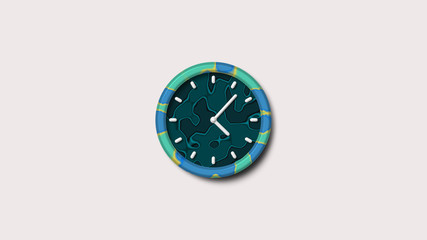 Clock icon on white background,blue 3d clock icon,3d clock