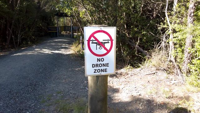 "No Drone Zone" Sign at National Park