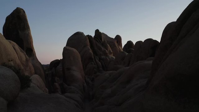 Joshua Tree Rock Formations Aerial Shot