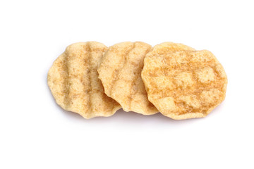 sweets, Snack, crackers, pile of cookies isolated on white background - with clipping path.
