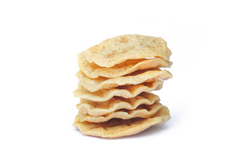 sweets, Snack, crackers, pile of cookies isolated on white background - with clipping path.