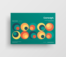 Creative business presentation vector A4 horizontal orientation front page mock up. Modern corporate report cover abstract geometric illustration design layout. Company identity brochure template.