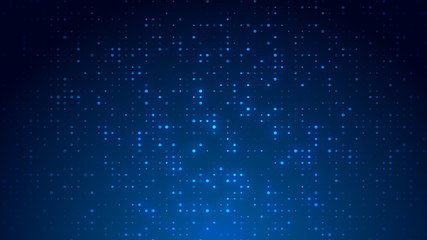 Dot  white blue pattern screen led light gradient texture background. Abstract  technology big data digital background. 3d rendering.