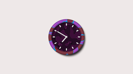 Beautiful 3d wall clock on white background,clock icon