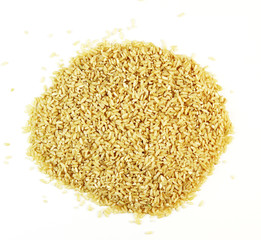 Basmati rice in a pile isolated on a white background