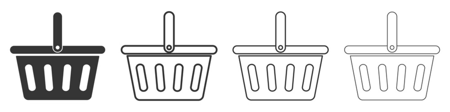 Set of shopping basket icons. Vector illustration.